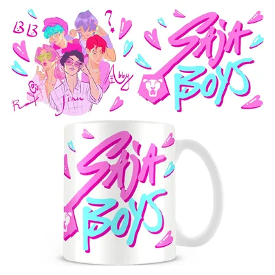 Taza Saja Boys Art KPop Demon Hunters 325ml