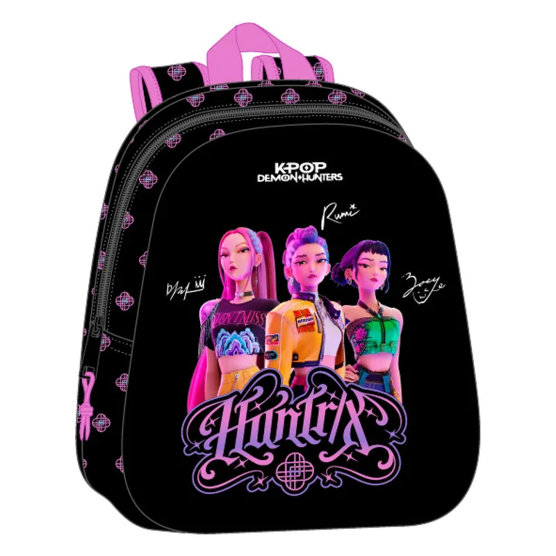 Mochila 3D Negra KPop Demon Hunters 33cm