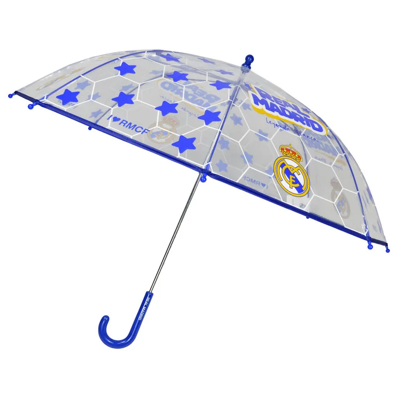 Paraguas manual transparente Real Madrid 48cm