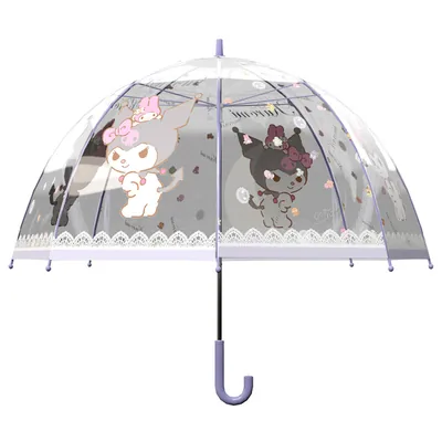 Paraguas burbuja manual Kuromi Hello Kitty 48cm