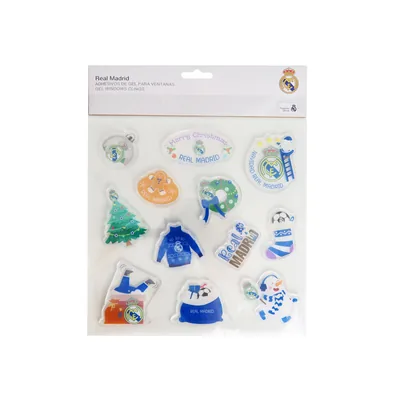 Pegatinas gel navidad ventana Real Madrid