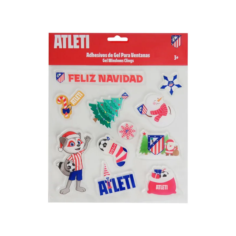 Pegatinas gel navidad ventana Atletico de Madrid