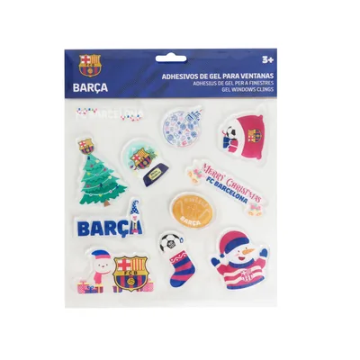Pegatinas gel navidad ventana FC Barcelona