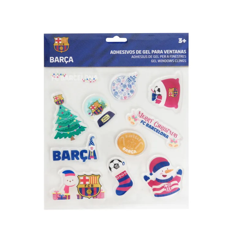 Pegatinas gel navidad ventana FC Barcelona