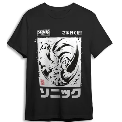 Camiseta Black Brush Sonic the Hedgehog adulto
