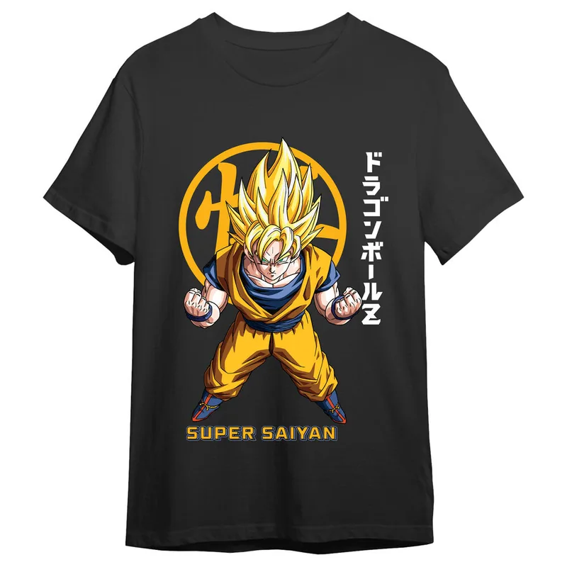 Camiseta Goku Super Saiyan Kanji Dragon Ball Z adulto