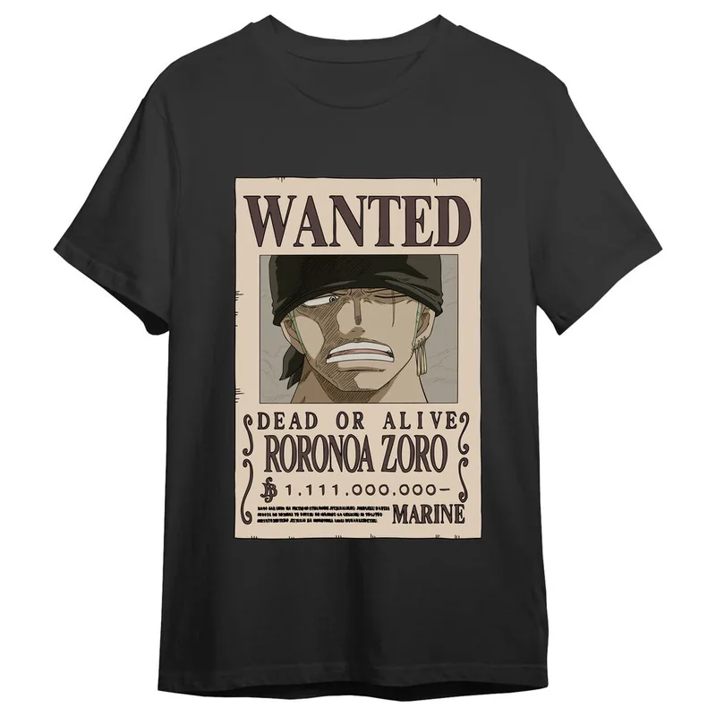Camiseta Roronoa Zoro Wanted One Piece adulto