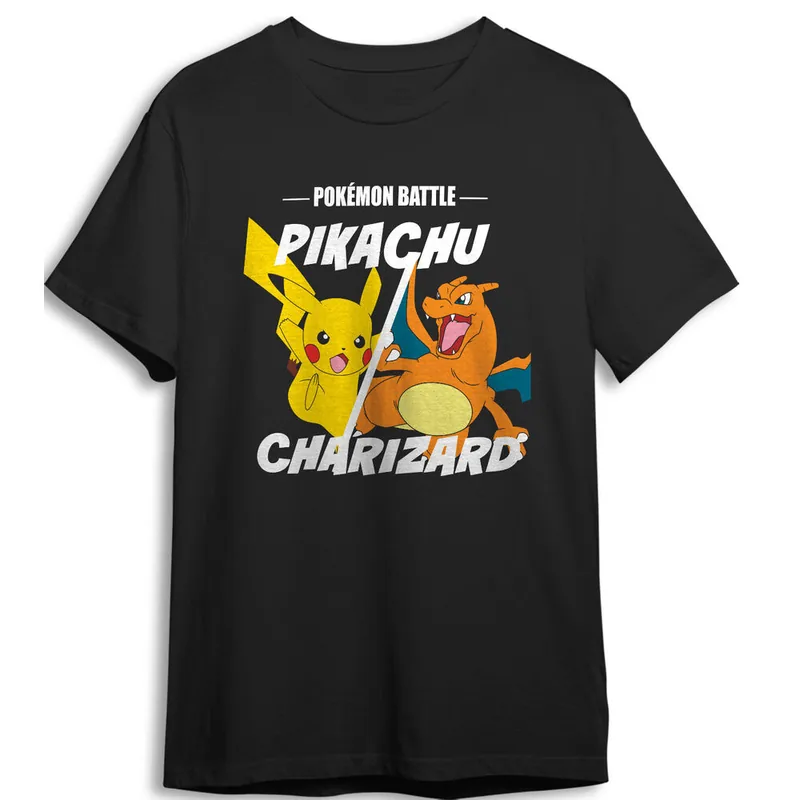 Camiseta Pikachu vs Charizard Pokemon infantil