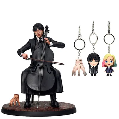 Figura Miercoles Violonchelo + Llavero Wednesday