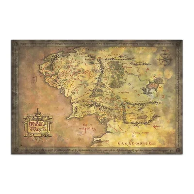 Poster Mapa de la Tierra Media El Señor de los Anillos