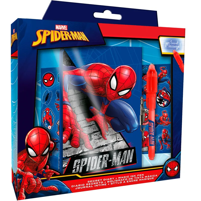 Diario + Boligrafo magico Spiderman Marvel