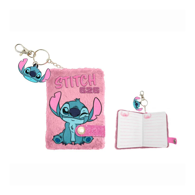 Cuaderno peluche A7 + boligrafo Stitch Disney