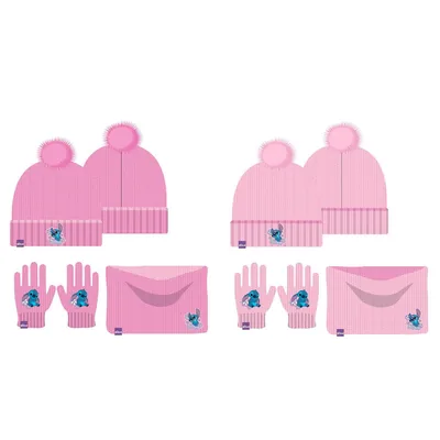 Conjunto gorro guantes braga cuello Stitch Disney infantil