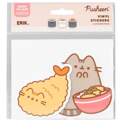 Set 2 pegatinas vinilo Sushi Roll Pusheen