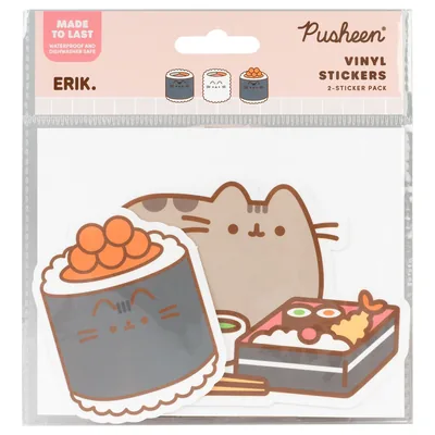 Set 2 pegatinas vinilo Sushi Roll Pusheen