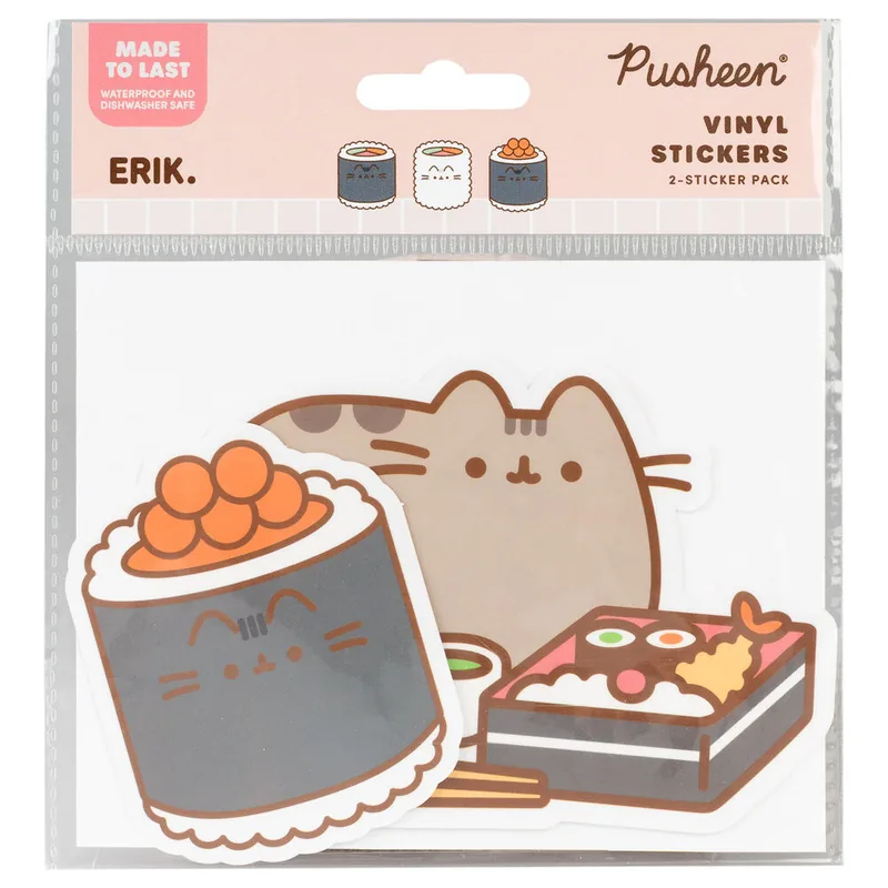 Set 2 pegatinas vinilo Sushi Roll Pusheen
