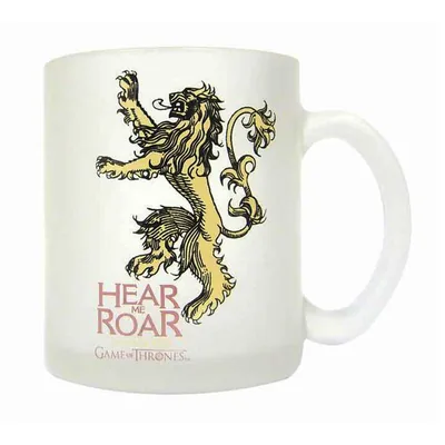 Taza vidrio translucida Lannister Juego de Tronos
