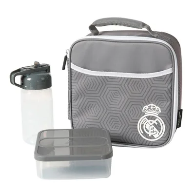 Bolsa porta alimentos termica + tupper + botella Real Madrid