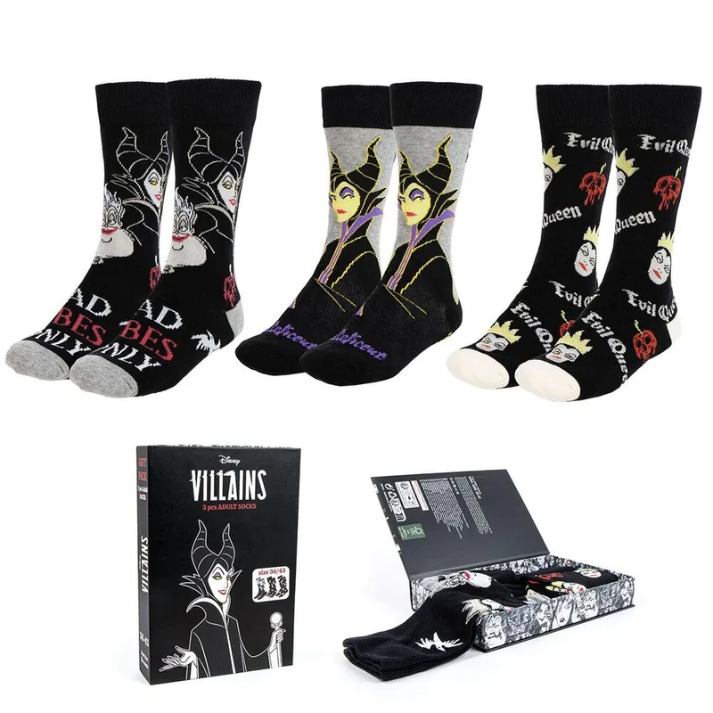 Set 3 calcetines Villanas Disney adulto