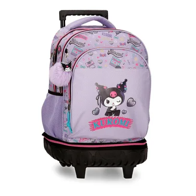Trolley compact Retropop Kuromi Hello Kitty extraible 43cm